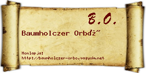 Baumholczer Orbó névjegykártya
